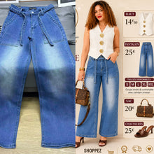 Charger l'image dans la galerie, Pantalon jeans avec ceinture
