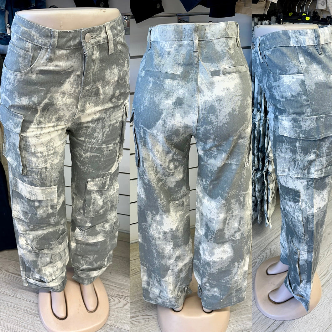 Pantalon cargo délavé