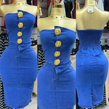 Charger l'image dans la galerie, Robe en jeans boutons
