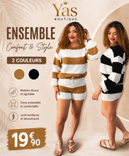Charger l'image dans la galerie, Ensemble en maille rayé
