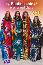 Charger l'image dans la galerie, Robe boubou avec grand châle zainah
