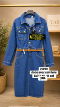 Charger l'image dans la galerie, Robe jeans avec ceinture
