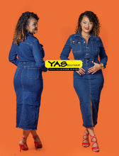 Charger l'image dans la galerie, Robe jeans avec ceinture
