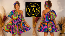 Charger l'image dans la galerie, Robe african queen asymétrique avec foulard
