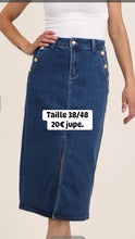 Charger l&#39;image dans la galerie, Jupe en jeans bouton
