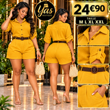 Charger l'image dans la galerie, Ensemble chemise et short ceinture

