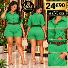 Charger l'image dans la galerie, Ensemble chemise et short ceinture
