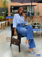 Charger l'image dans la galerie, Pantalon jeans avec ceinture

