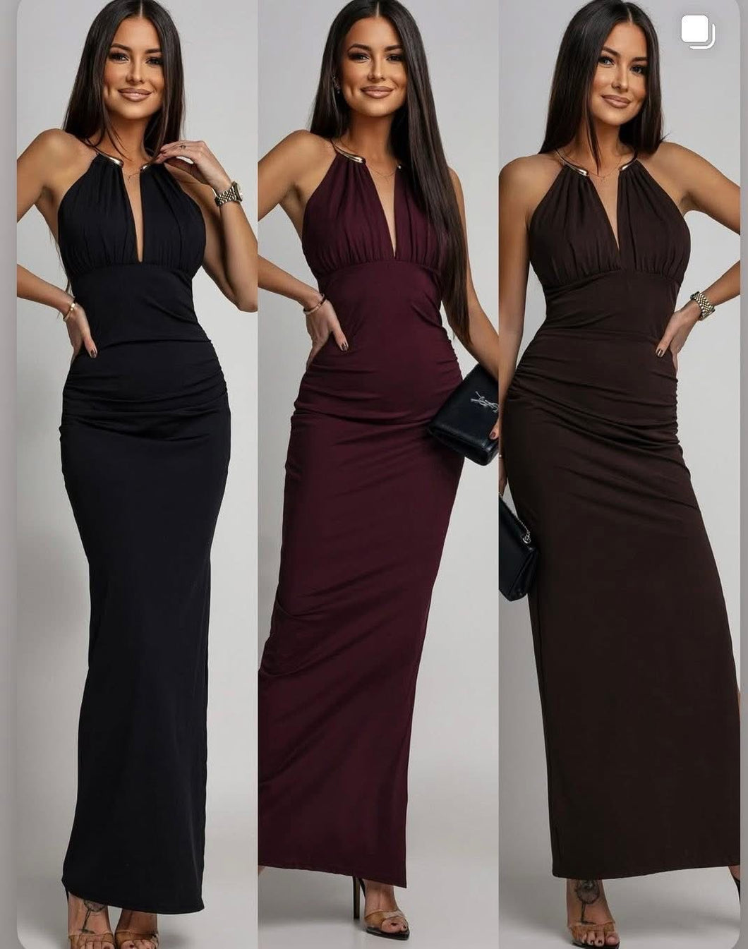 Robe ras du cou longue