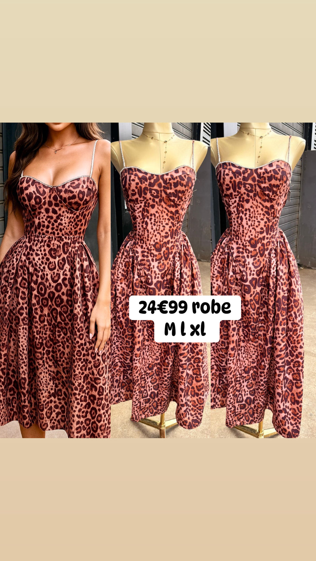 Robe léopard avec strass